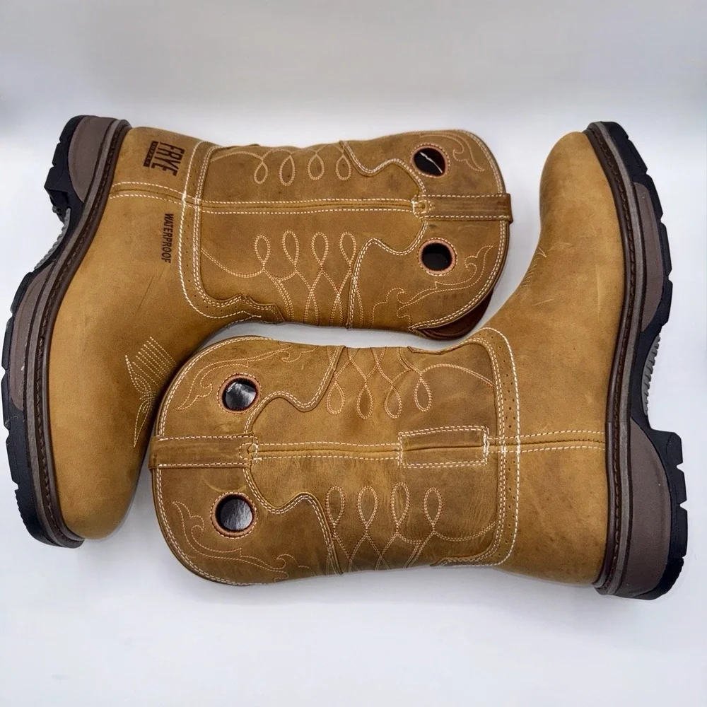 Frye Supply Safety Crafted Waterproof Boots Men's Size 10 W Wide Brown Steel Toe